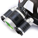 Headlamp Flashlight Rechargeable 3 T6 R5 LED Hard Hat Headlight Battery Car Wall Charger for Camping