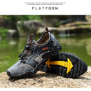 Men Hiking Shoes Suede + Mesh Outdoor Men Sneakers Climbing Shoes Men Sport Shoes Quick-dry Water Shoes