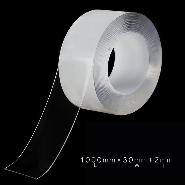 1000mm Nano Double Sided Tape Transparent Adhesive Tape Household Scotch Waterproof Tape Creative Gekkotape DIY Material Gadget