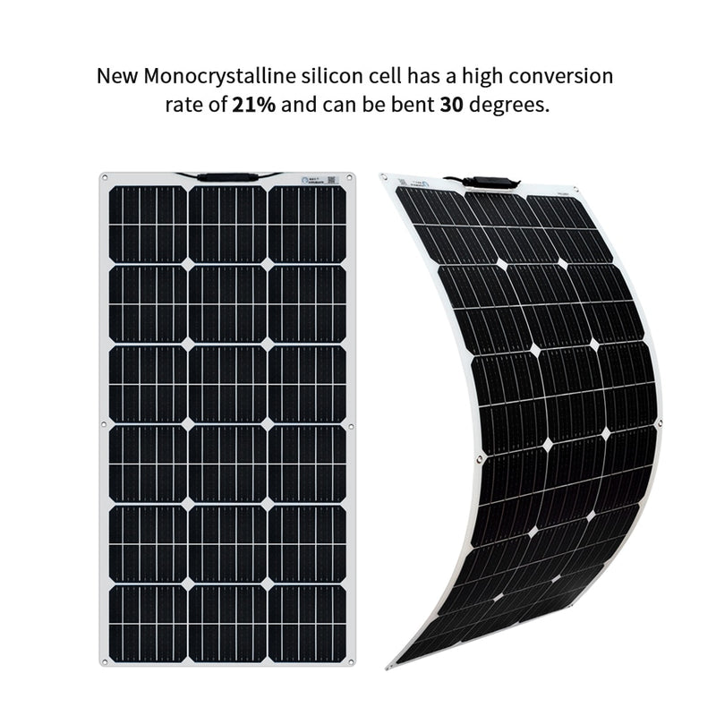 Solar panel 100W 18V Glass 2PCS 3PCS 4PCS solar Panels 200W 300W 400W flexible bsolaire Monocrystalline board