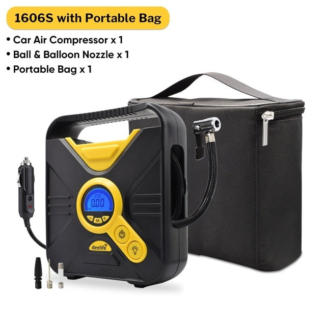 Digital Car Tire Inflatable Pump Auto Portable Air Compressor for Cars Wheel Tires Electric 12V Mini Tyre Inflator
