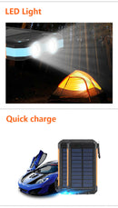 Solar Power Bank Real 20000 mAh Dual USB External Waterproof Polymer Battery Charger Outdoor Light Lamp Powerbank Ferisi