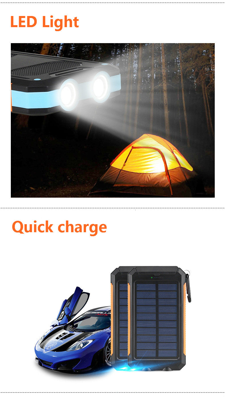 Solar Power Bank Real 20000 mAh Dual USB External Waterproof Polymer Battery Charger Outdoor Light Lamp Powerbank Ferisi