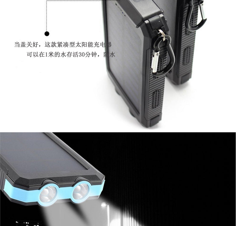 Solar Power Bank Real 20000 mAh Dual USB External Waterproof Polymer Battery Charger Outdoor Light Lamp Powerbank Ferisi