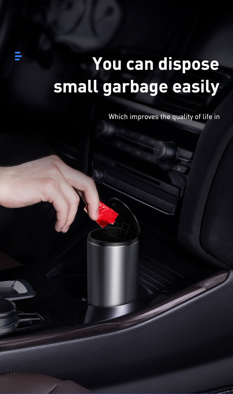 Alloy Garbage Can For Car  Bin Organizer Storage Holder Bag Auto Accessories