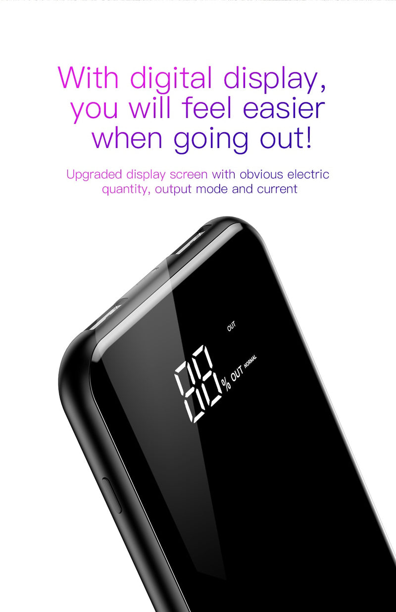 Baseus 8000mAh QI Wireless Charger Power Bank Dual USB Wireless Charging Battery Pack Powerbank Portable External Phone Charger