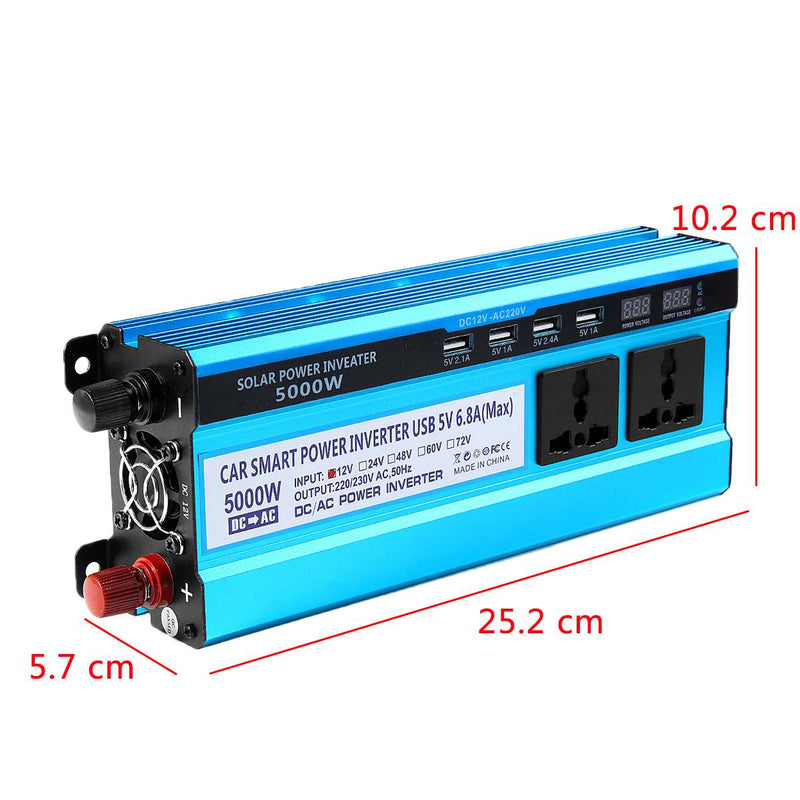 Solar Inverter DC 12V 24V 48V to AC 220V 3000W 4000W 5000W Inverter Voltage Transformer Converter LED for Car Home