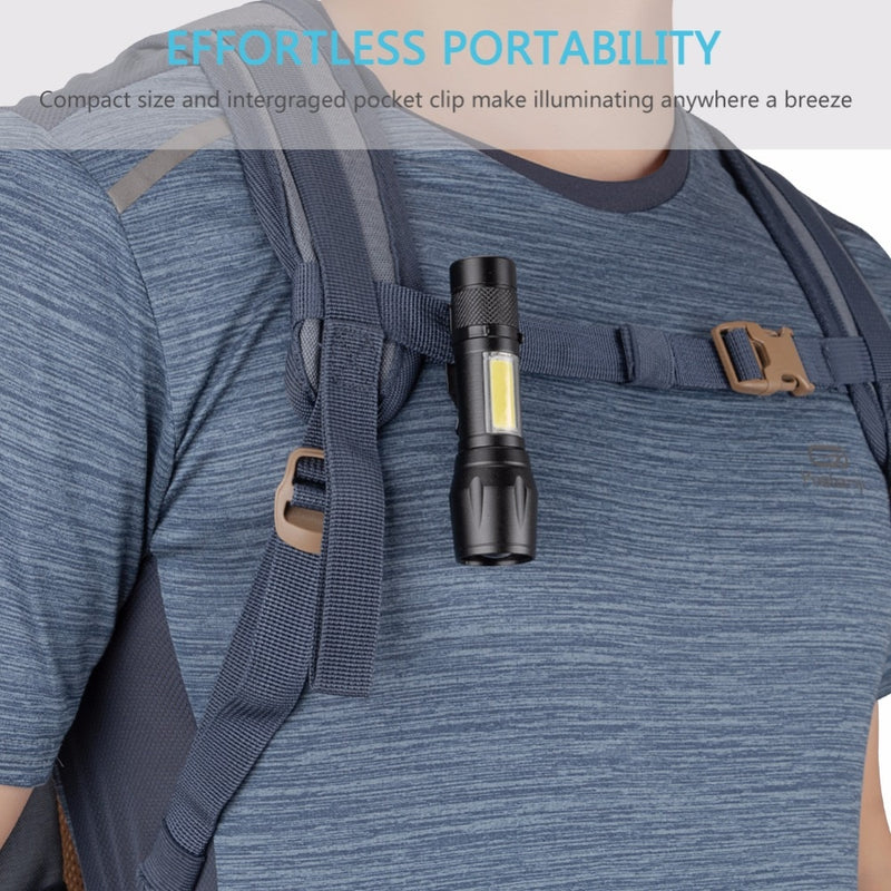 COB LED Flashlight Super Bright Waterproof Handheld Flashlight  1 x AA Battery