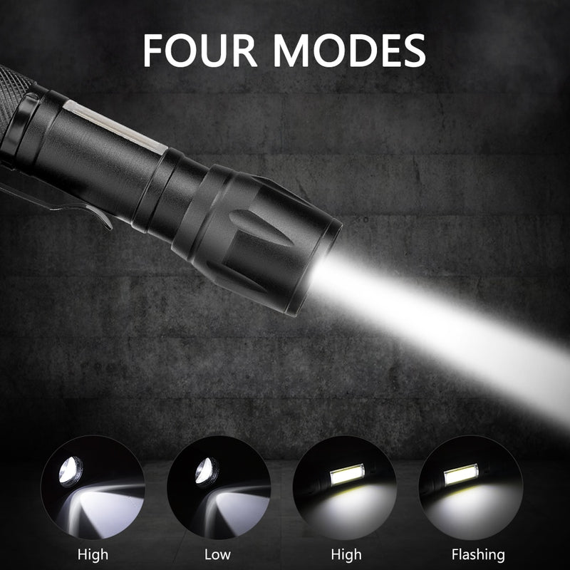 COB LED Flashlight Super Bright Waterproof Handheld Flashlight  1 x AA Battery