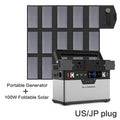 Portable Power Station 372 Wh Lithium Battery Solar Generator with Solar Panel 100 W Backup Supply 110 V 220 V AC Outlet.