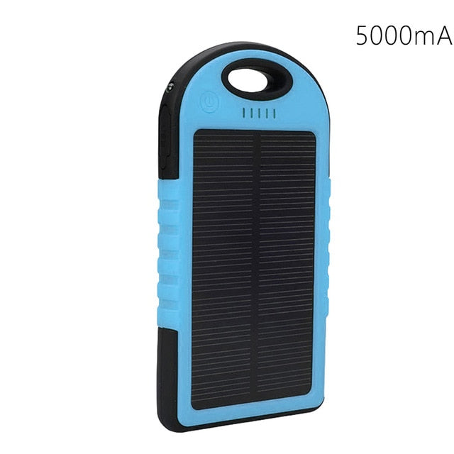 Centechia New Waterproof Solar Power Bank Real 5000 mAh Dual USB External Port Polymer Battery Charger with Outdoor Light Lamp