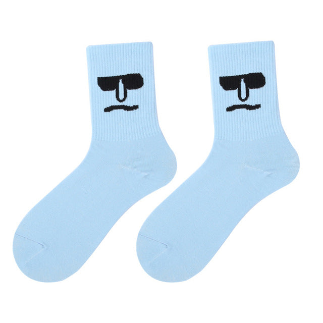 Women 2020 funny face socks cotton