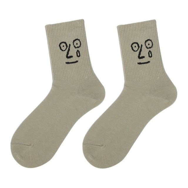 Women 2020 funny face socks cotton