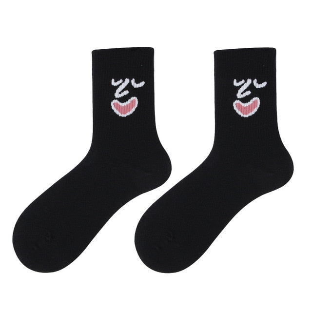 Women 2020 funny face socks cotton