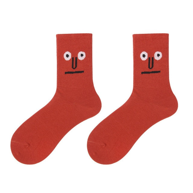 Women 2020 funny face socks cotton