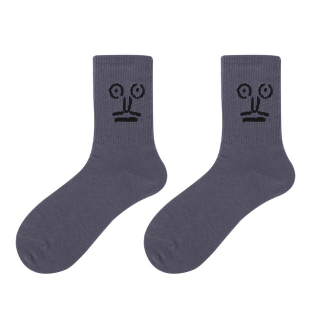Women 2020 funny face socks cotton