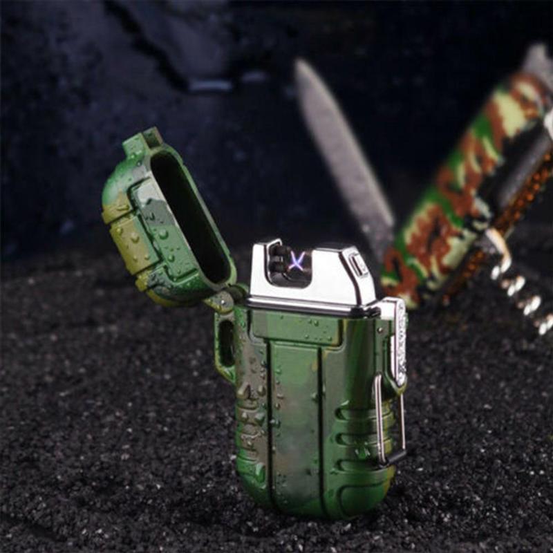 Usb Charging Electronic Lighter Fire Starter Waterproof & Windproof Outdoor Camping Lighter Multifunctional Tools