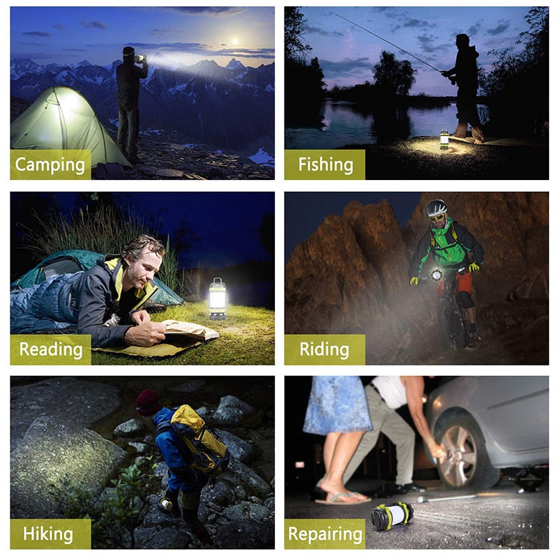 Portable LED Camping Light USB Rechargeable Waterproof