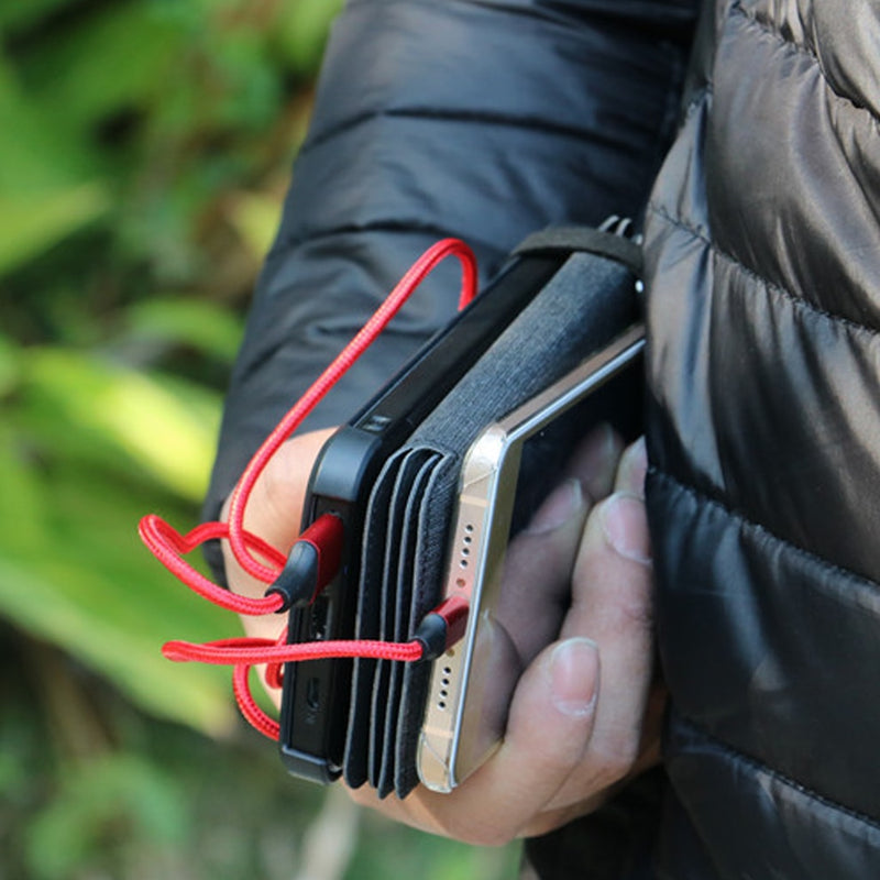Solar Panel Charger Mobile Power 10000mAh Mobile Phone Battery Dual USB Port Outdoor Portable Folding Waterproof Power Supply
