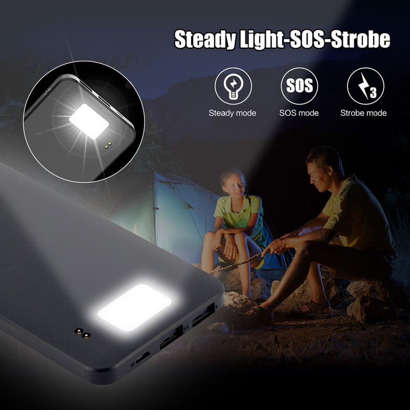 Solar Panel Charger Mobile Power 10000mAh Mobile Phone Battery Dual USB Port Outdoor Portable Folding Waterproof Power Supply