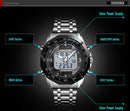 Men's Watches Solar Sports Digital Quartz  Full Steel Waterproof LED Wrist Watch
