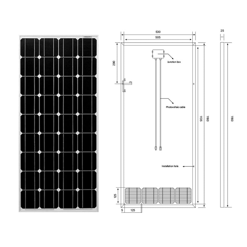 Solar panel 100W 18V Glass 2PCS 3PCS 4PCS solar Panels 200W 300W 400W flexible bsolaire Monocrystalline board