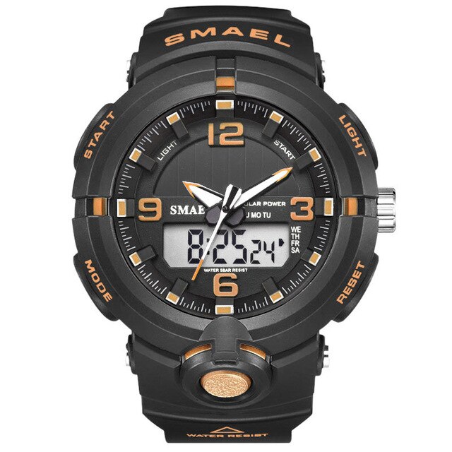 New 2020 SMAEL Brand Solar Energy Watch Digital Quartz Men Sport Watch