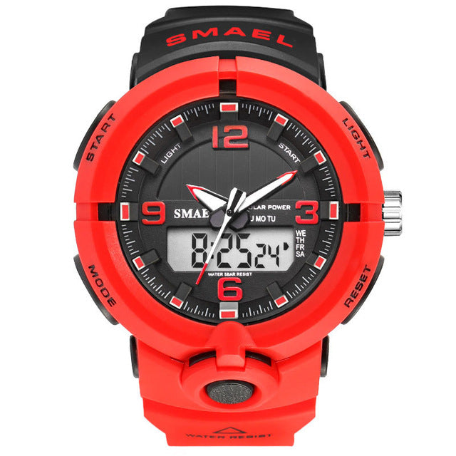 New 2020 SMAEL Brand Solar Energy Watch Digital Quartz Men Sport Watch