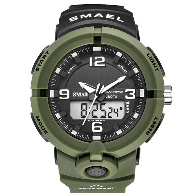 New 2020 SMAEL Brand Solar Energy Watch Digital Quartz Men Sport Watch