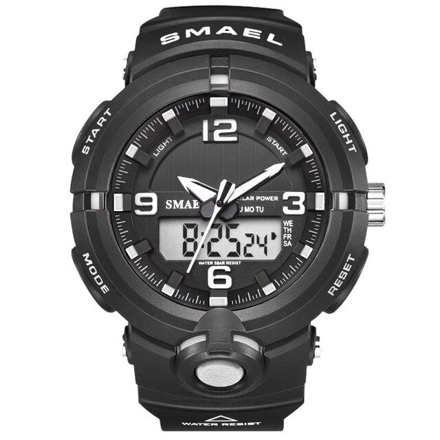 New 2020 SMAEL Brand Solar Energy Watch Digital Quartz Men Sport Watch