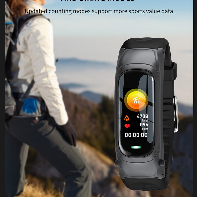 Jelly Comb Smart Watch Bluetooth Earphone 2 In 1 Bluetooth 5.0 Chip IP67 Waterproof Sport SmartWatch for IOS Android Call Dial