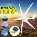 6000W 12/24/48V Wind Power Turbines Generator 3/5 Wind Blades Option With Charge Controller