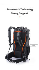 60L+5L Camping Hiking Climbing Backpack Breathable Lightweight About 1160g With Rain Cover