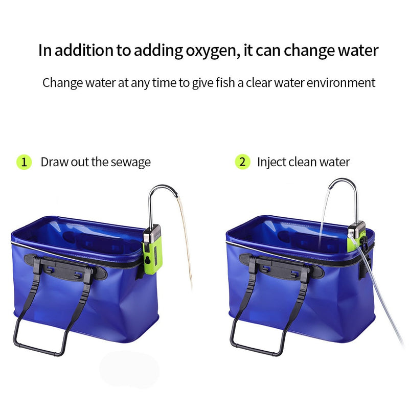 Outdoor Fishing Oxygen Pump Water Absorber Accessories 3 Modes Small Portable Smart Durable Automatic Induction LED Lighting