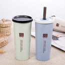 Eco friendly wheat straw Water Cup Portable with double lid