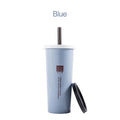 Eco friendly wheat straw Water Cup Portable with double lid
