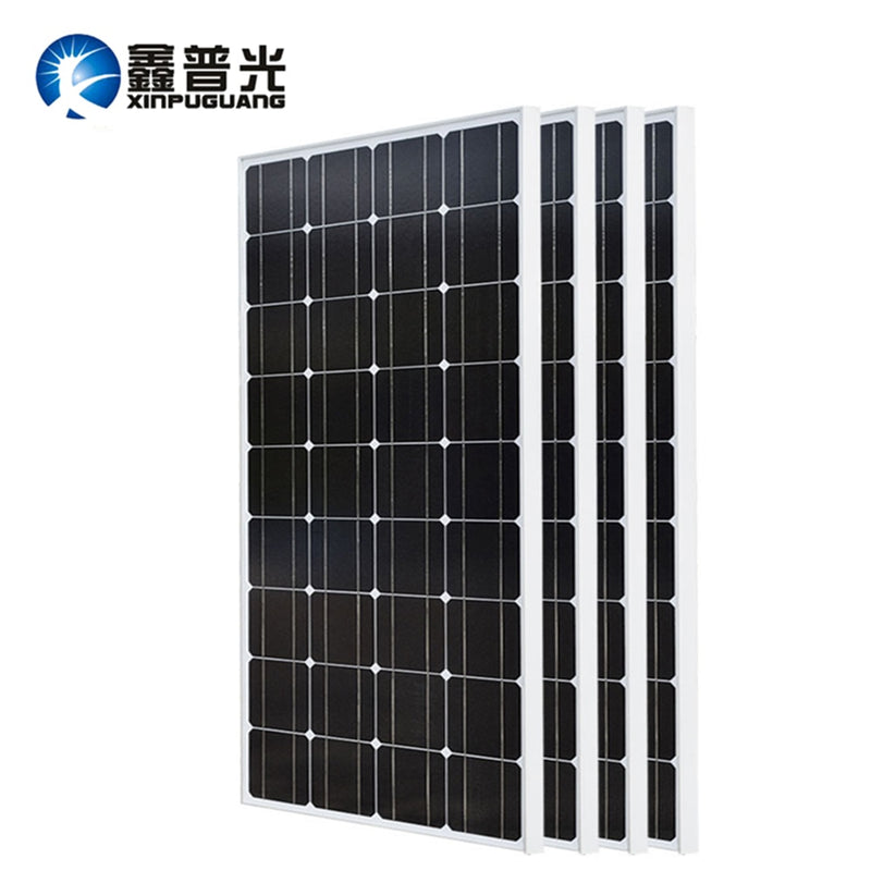 Solar panel 100W 18V Glass 2PCS 3PCS 4PCS solar Panels 200W 300W 400W flexible bsolaire Monocrystalline board