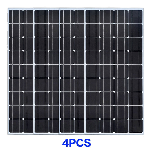 Solar panel 100W 18V Glass 2PCS 3PCS 4PCS solar Panels 200W 300W 400W flexible bsolaire Monocrystalline board