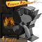 Black Fireplace 4 Blade Heat Powered Stove Fan Eco Friendly Quiet Fan Home Efficient Heat Distribution