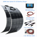 200 w Solar system 2 pcs flexible solar panel 100 w 1 set solar controller and solar cable DIY kit for 12v battery