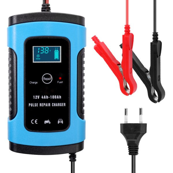 Full Automatic Car Battery Charger 110V to 220V To 12V 6A Intelligent Fast Power Charging Wet Dry Lead Acid Digital LCD Display