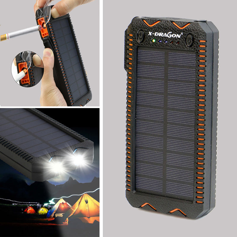 ALLPOWERS 15000mAh Power Bank Waterproof Solar Power Bank Phone External Battery Charger for iPhone iPad Samsung Huawei Xiaomi Nokia Pixel