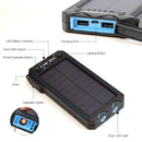 ALLPOWERS 15000mAh Power Bank Waterproof Solar Power Bank Phone External Battery Charger for iPhone iPad Samsung Huawei Xiaomi Nokia Pixel