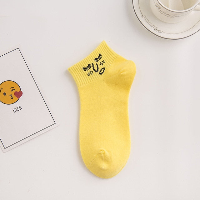 Women 2020 funny face socks cotton