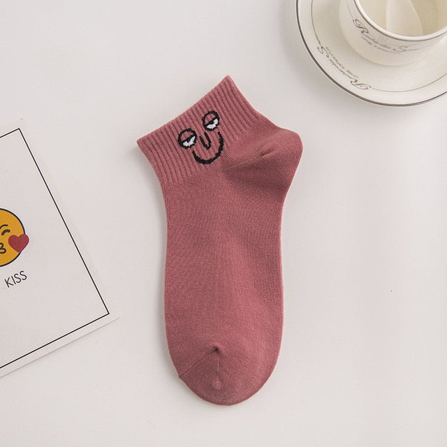 Women 2020 funny face socks cotton