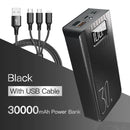 Power Bank 30000 mAh TypeC Micro USB Fast Charging Powerbank LED Display