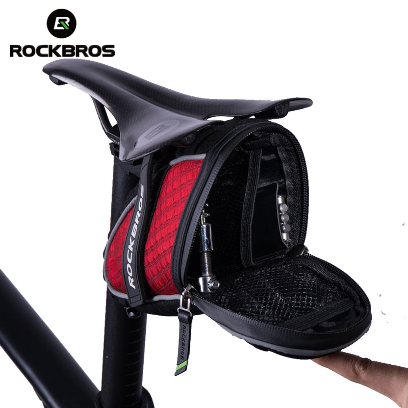 Bike Bag 3D Shell Rainproof Saddle Bag Reflective Rear Seat-post