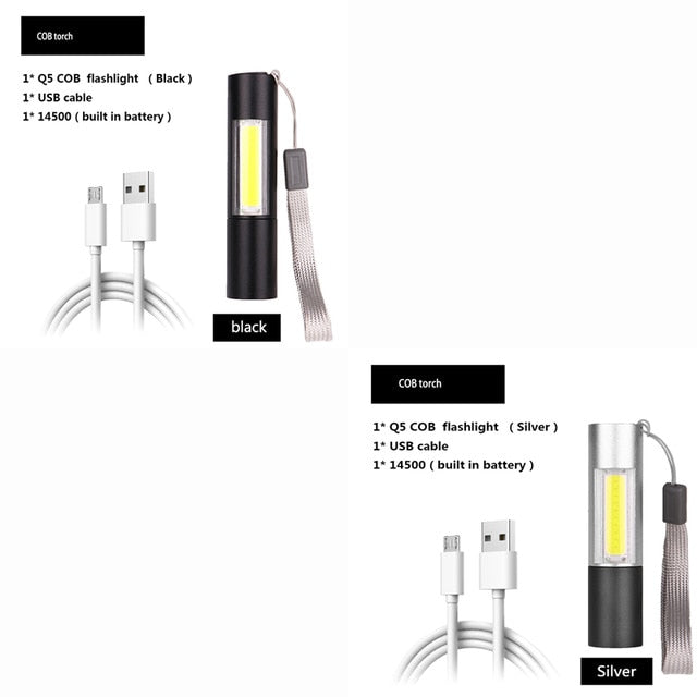 Mini LED Flashlight Usb Rechargeable led flashlight 3 Mode  for Night Lighting