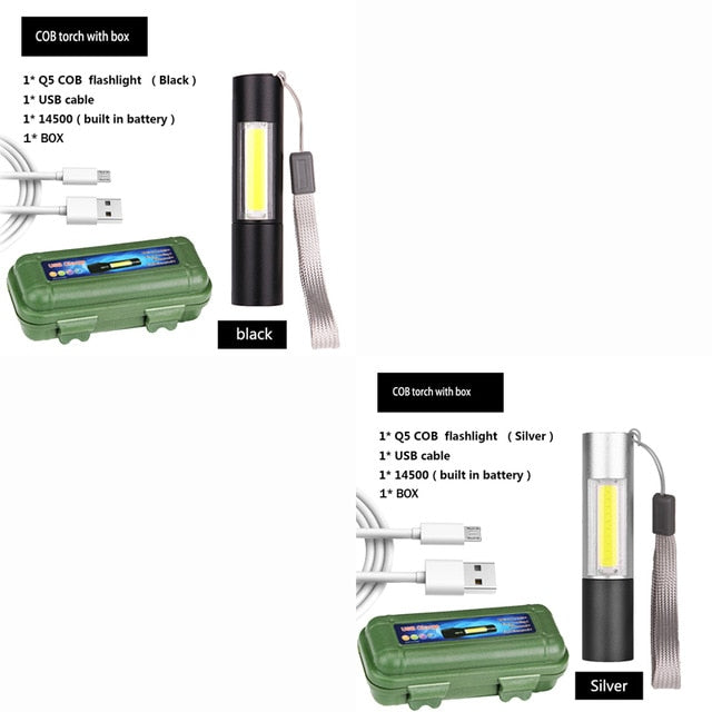 Mini LED Flashlight Usb Rechargeable led flashlight 3 Mode  for Night Lighting