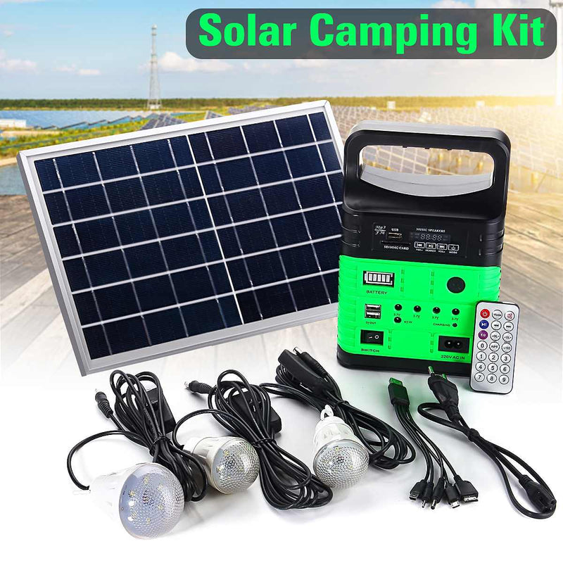 Portable Solar Generator Outdoor DC6W Solar Panel 6V-9Ah Lead-acid Battery Charging LED Lighting System